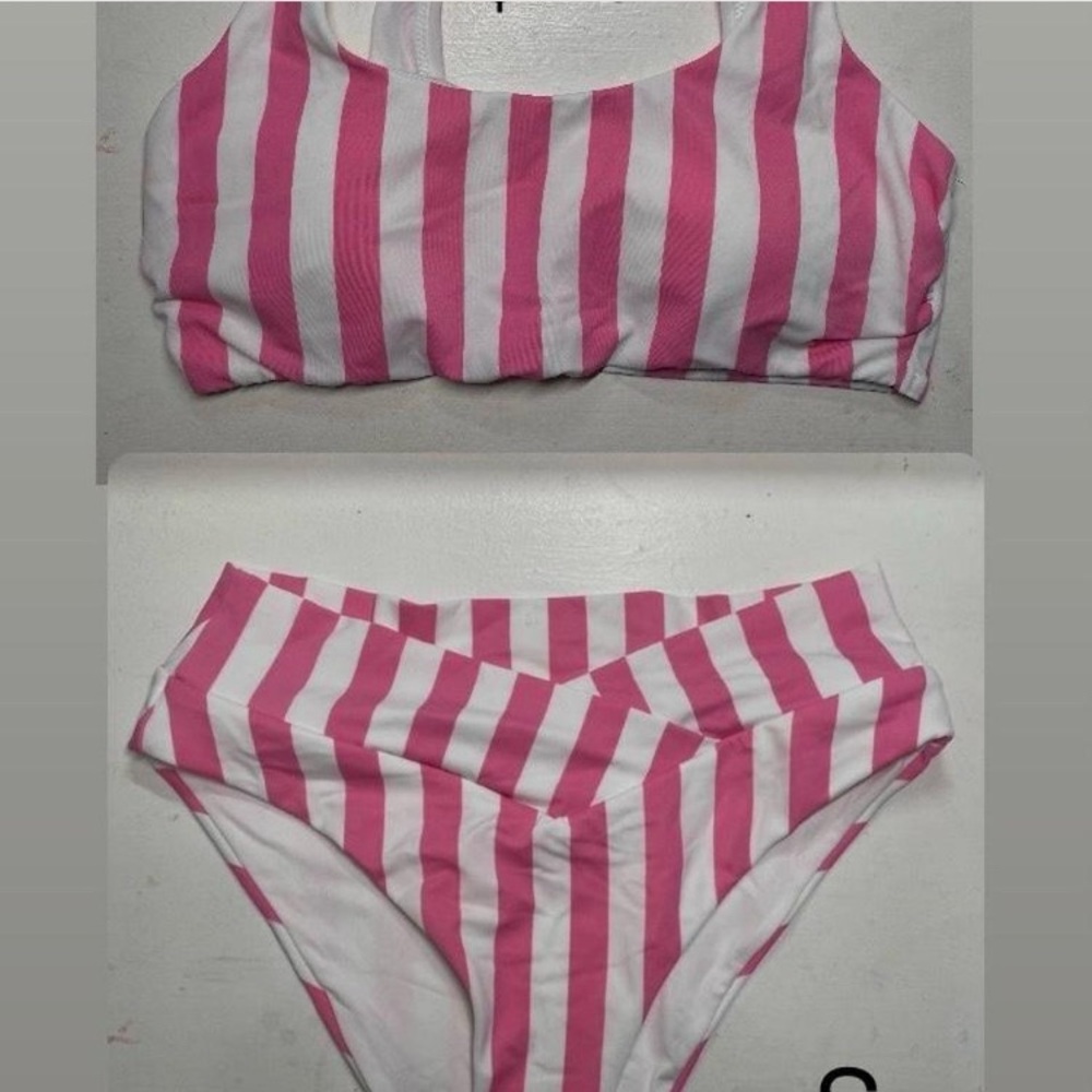 Victoria’s Secret Pink and White Striped Bikini Set